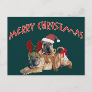 Cartes Pour Fêtes Annuelles Cadeaux de Joyeux Noël de Shar-pei de Chinois
