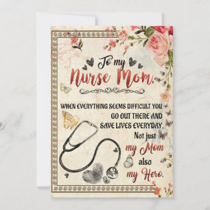 Cartes Pour Fêtes Annuelles Cadeaux de maman infirmière   Lettre à ma mère inf