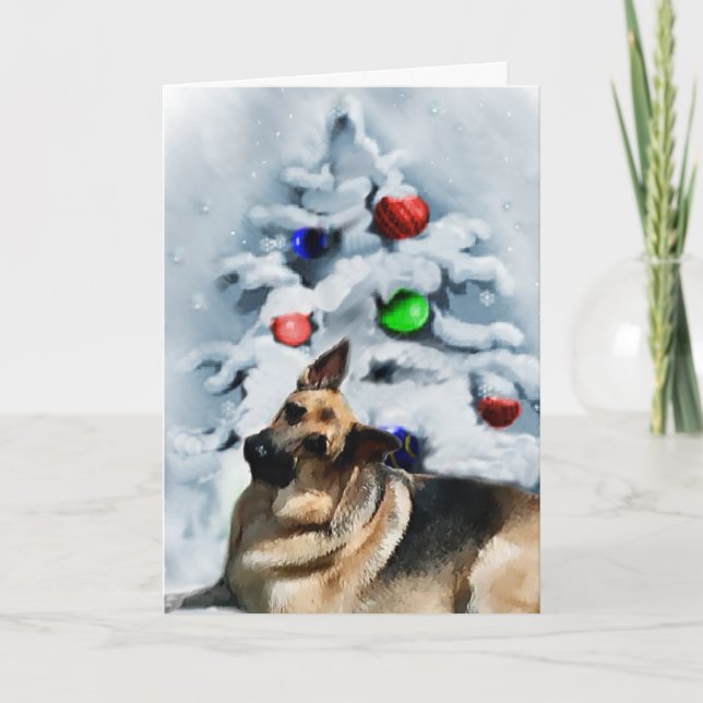 Cartes Pour Fêtes Annuelles Cadeaux de Noël berger allemand (Devant)