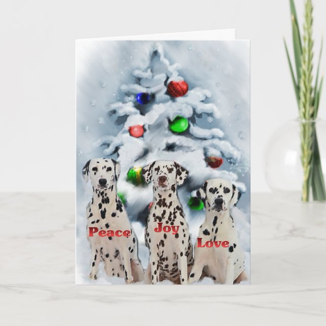 Cartes Pour Fêtes Annuelles Cadeaux de Noël dalmate (Devant)