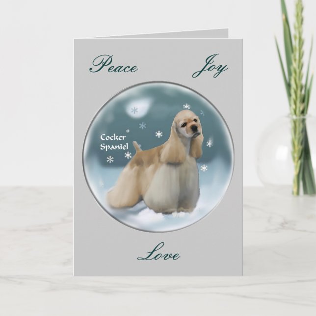 Cartes Pour Fêtes Annuelles Cadeaux de Noël de cocker (Devant)