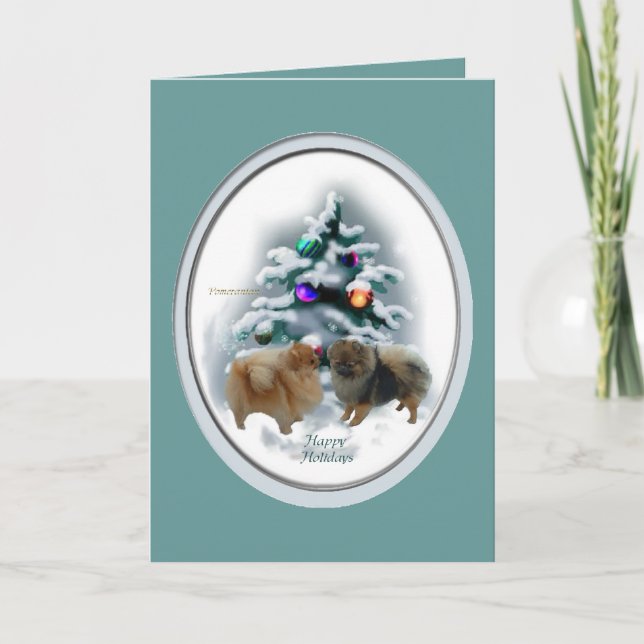 Cartes Pour Fêtes Annuelles Cadeaux de Noël de Poméranie (Devant)