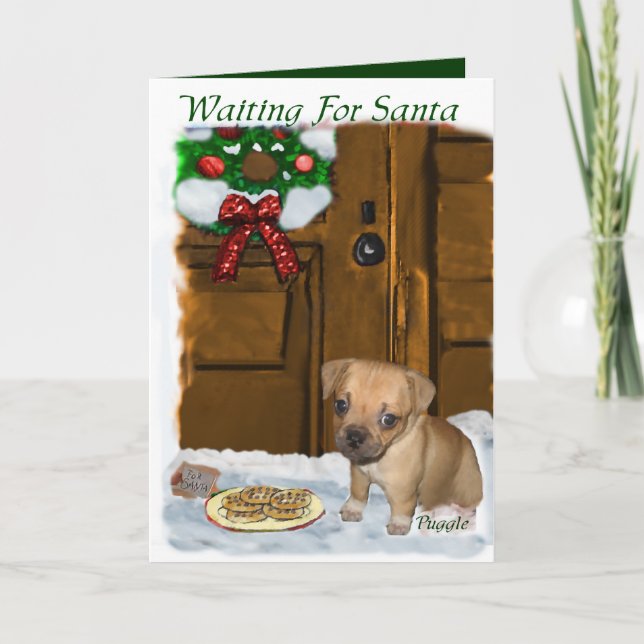 Cartes Pour Fêtes Annuelles Cadeaux de Noël de Puggle (Devant)