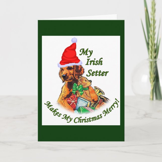Cartes Pour Fêtes Annuelles Cadeaux de Noël de Setter irlandais (Devant)