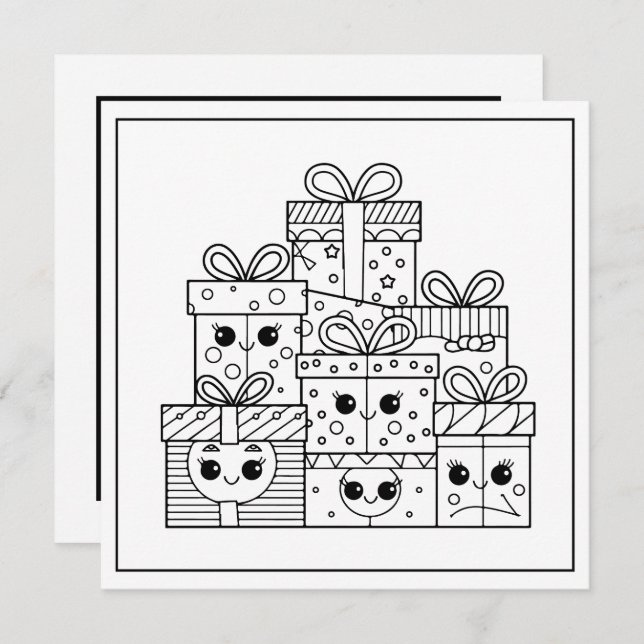 Cartes Pour Fêtes Annuelles Cadeaux de Noël festifs (Devant / Derrière)