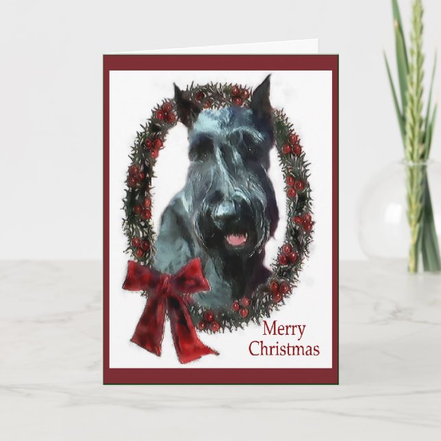 Cartes Pour Fêtes Annuelles Cadeaux de Noël Giant Schnauzer (Devant)