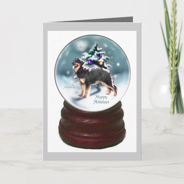 Cartes Pour Fêtes Annuelles Cadeaux de Noël Hovawart (Devant)