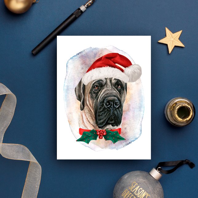 Cartes Pour Fêtes Annuelles Cadeaux De Noël Mastiff Anglais Pour Les Amateurs  (Créateur téléchargé)