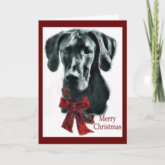 Cartes Pour Fêtes Annuelles Cadeaux de Noël Noir Grande Danse (Devant)
