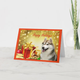 Cartes Pour Fêtes Annuelles Cadeaux de Noël Sibérien Husky