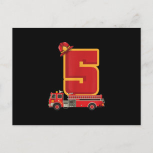 Cartes Pour Fêtes Annuelles Cadeaux de pompier de 5 ans Anniversaire