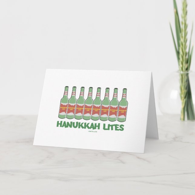 CARTES POUR FÊTES ANNUELLES CADEAUX DRÔLES DE CHANUKAH HANOUKKA LITES (Devant)