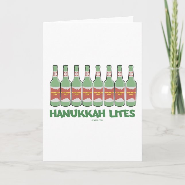 CARTES POUR FÊTES ANNUELLES CADEAUX DRÔLES DE CHANUKAH HANOUKKA LITES (Devant)