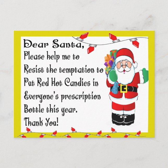 Cartes Pour Fêtes Annuelles Cadeaux orientés de Noël drôle de pharmacien (Devant)