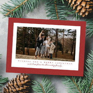Cartes Pour Fêtes Annuelles Cadre à tweets classique simple photo rouge Noël