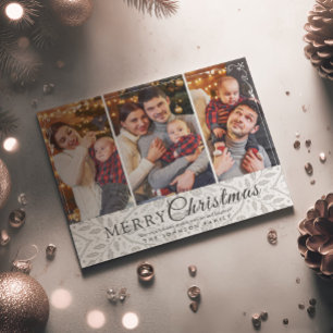 Cartes Pour Fêtes Annuelles Cadre blanc simple et élégant 3 Photo Noël