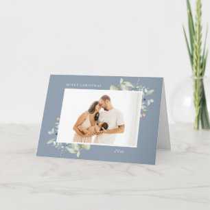 Cartes Pour Fêtes Annuelles Cadre botanique d'hiver Arctique 4 Photo Dusty Blu