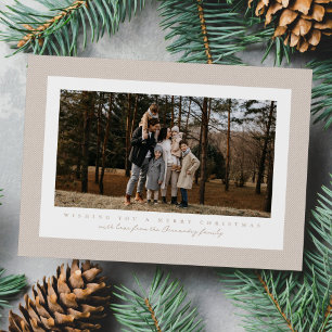 Cartes Pour Fêtes Annuelles Cadre classique neutre beige tweet photo de Noël