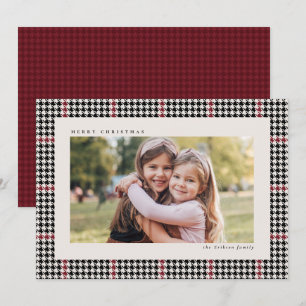 Cartes Pour Fêtes Annuelles Cadre de base classique rouge noir une photo