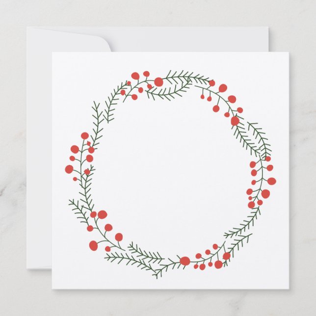 Cartes Pour Fêtes Annuelles Cadre de couronne rustique frontière blanc kraft N (Devant)