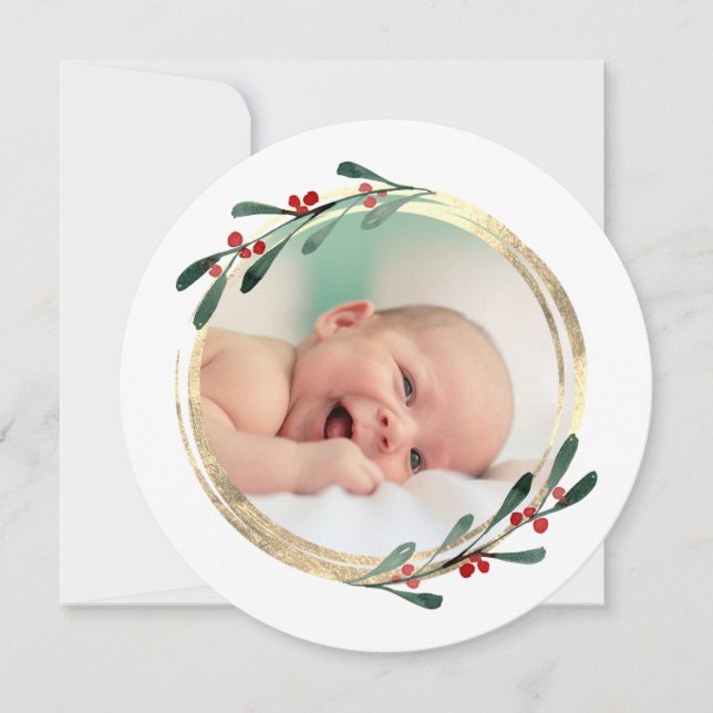 Cartes Pour Fêtes Annuelles cadre de fausse feuille Joyeux Noël (Devant)