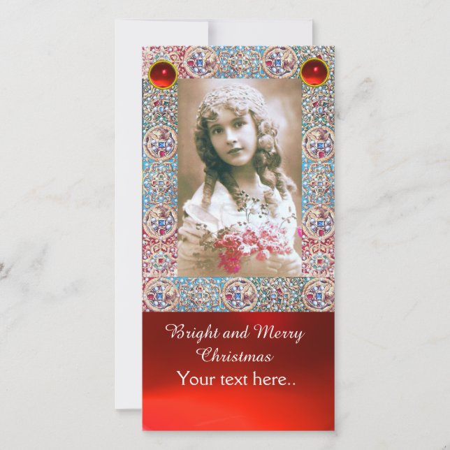 CARTES POUR FÊTES ANNUELLES CADRE DE PHOTO ANTIQUE, ANGES, BIJOUX PRÉCIEUX, GE (Devant)