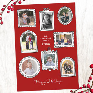 Cartes Pour Fêtes Annuelles Cadre de photo gribouillé moderne et amusant pour
