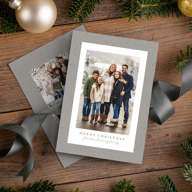 Cartes Pour Fêtes Annuelles Cadre de spectre photo de Noël neutre simple (Créateur téléchargé)