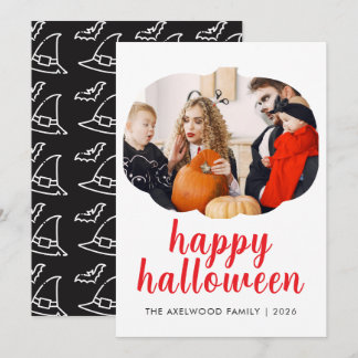 Cartes Pour Fêtes Annuelles Cadre élégant de citrouille moderne Halloween