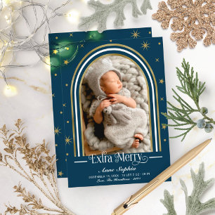 Cartes Pour Fêtes Annuelles Cadre en Arc Annonce de Naissance Extra Festive