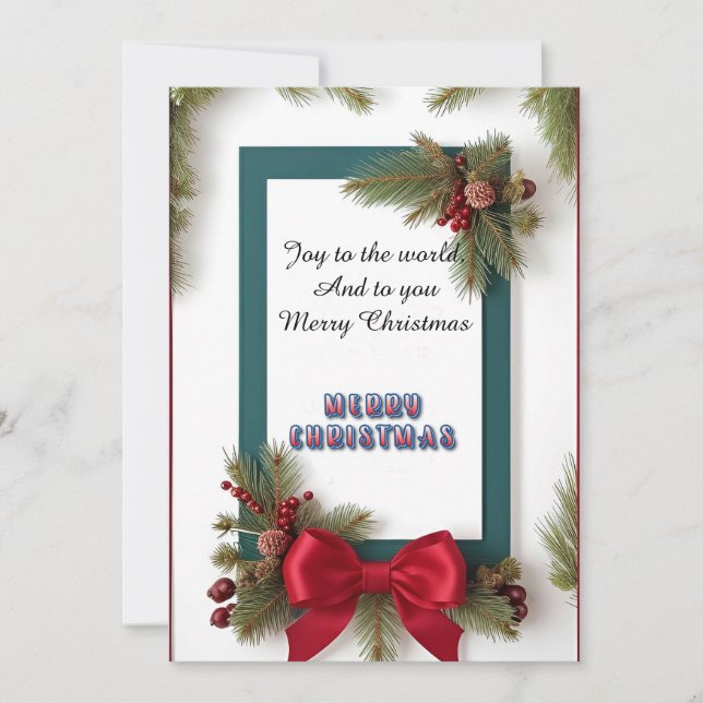 Cartes Pour Fêtes Annuelles Cadre Festif De Noël Avec Branches De Pin (Devant)