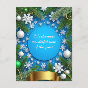 Cartes Pour Fêtes Annuelles Cadre Festif De Noël Avec Branches De Pin