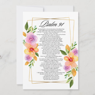Cartes Pour Fêtes Annuelles Cadre géométrique floral Psalm 91