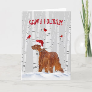 Cartes Pour Fêtes Annuelles Cadre irlandais de Noël avec bouleaux