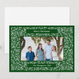Cartes Pour Fêtes Annuelles Cadre Joyeux Noël Vacances Vert
