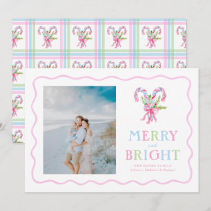 Cartes Pour Fêtes Annuelles Cadre ondulé cannes à sucre aquarelle Prépa