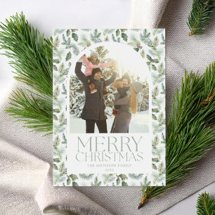 Cartes Pour Fêtes Annuelles Cadre photo Arc Botanique Joyeux Noël