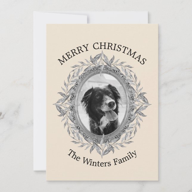 Cartes Pour Fêtes Annuelles Cadre photo argenté pour les fêtes de Noël (Devant)