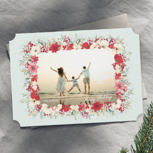 Cartes Pour Fêtes Annuelles cadre photo botanique de noël poinsettia