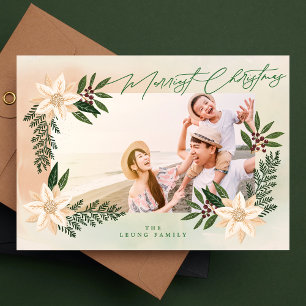 Cartes Pour Fêtes Annuelles Cadre photo botanique   Joyeux Noël