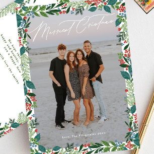 Cartes Pour Fêtes Annuelles Cadre photo Botanique Personnalisée Plus joli Noël