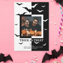 Cadre photo chauves-souris noir et blanc Halloween