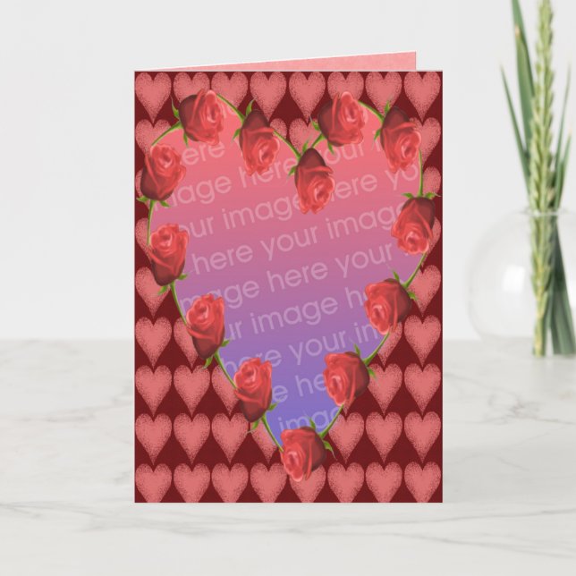 Cartes Pour Fêtes Annuelles Cadre photo de coeur de la Saint-Valentin (Devant)