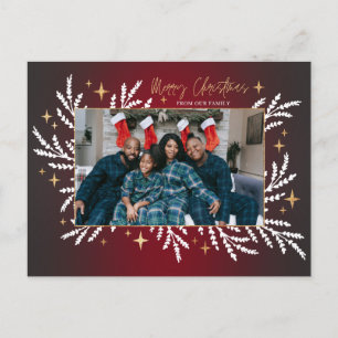 Cartes Pour Fêtes Annuelles Cadre photo de famille Red Gold Festive