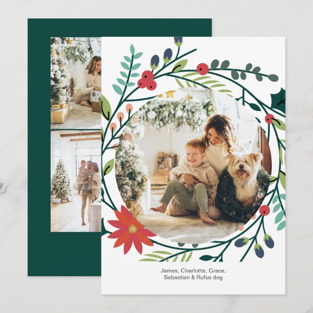 Cartes Pour Fêtes Annuelles Cadre photo de Noël hiver Folithe (Devant / Derrière)