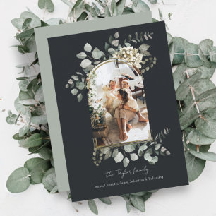 Cartes Pour Fêtes Annuelles Cadre photo de Noël magnifique hiver de feuillage