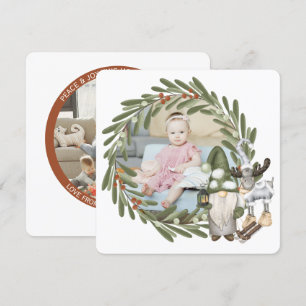 Cartes Pour Fêtes Annuelles Cadre photo de Noël personnalisé Gnome Moose