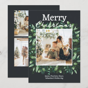 Cartes Pour Fêtes Annuelles Cadre photo de Noël Vert hiver Folithe