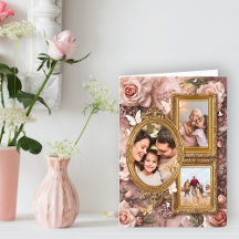 Cadre photo en or doux baroque floral Galerie Hol