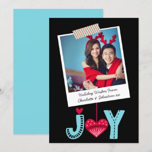 Cartes Pour Fêtes Annuelles Cadre Photo Et Bande Noël Joie Coeur